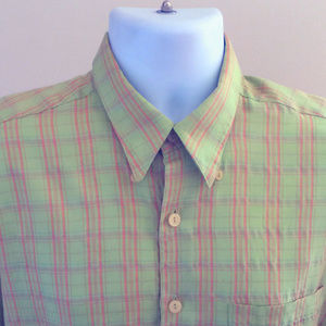 Bugatchi Light Green & Orange Modal Club Shirt